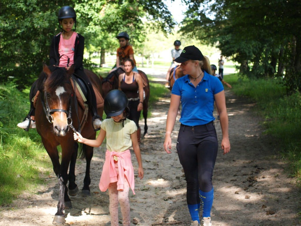 Jeunes Dourdan initiative chevaux au pied des tours